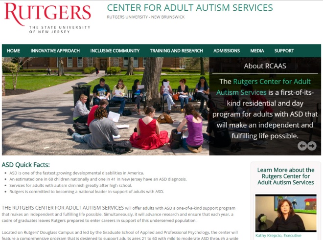 The Rutgers Center for Adult Autism Services offers autistic adults inclusion in a community setting
